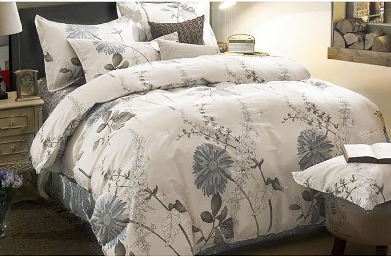 Wake In Cloud Vintage Floral Cotton Comforter Set