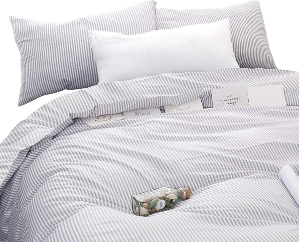 Wake In Cloud Ticking Stripe Duvet Cover Set