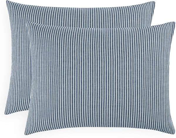Wake In Cloud Ticking Stripe Pillowcases (Set of 2)