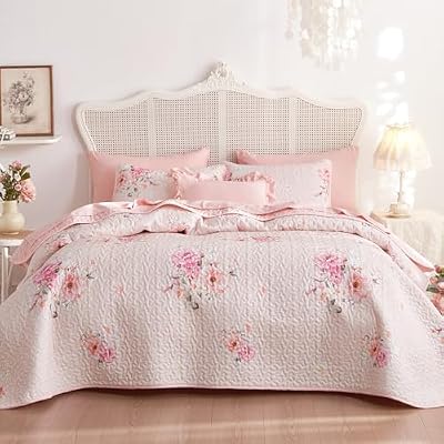 Shabby Chic Floral Quilt Set - view 3