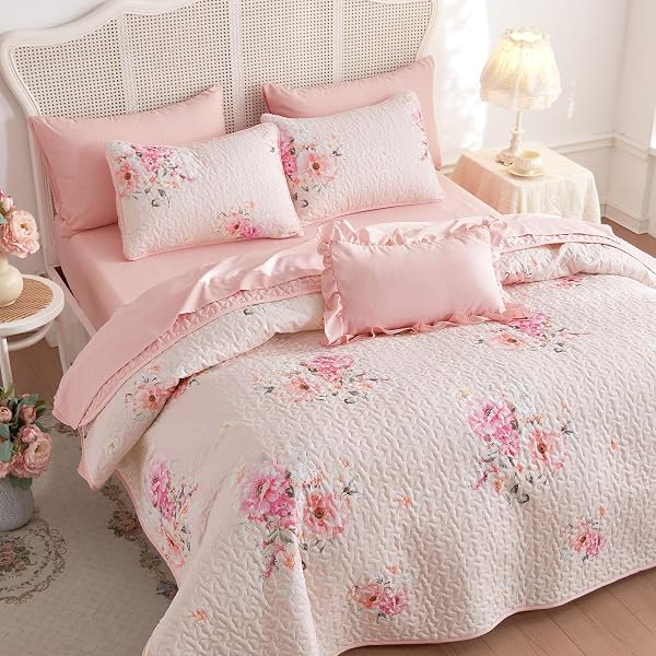 Wake In Cloud Shabby Chic Floral Quilt Set