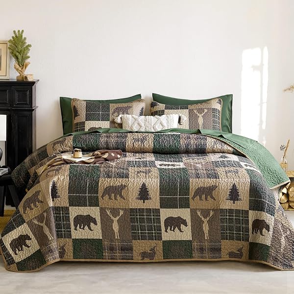 Wake In Cloud Rustic Cabin Quilt Set