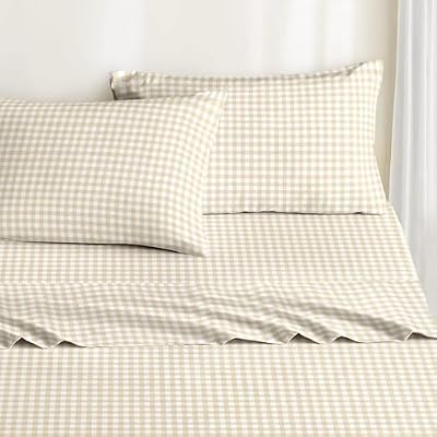 Beige Gingham Deep Pocket Sheet Set - view 4