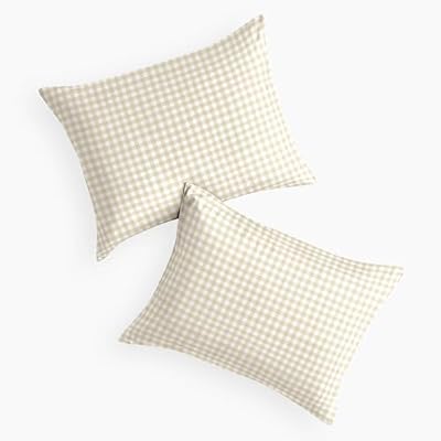 Beige Gingham King Pillowcases - view 2