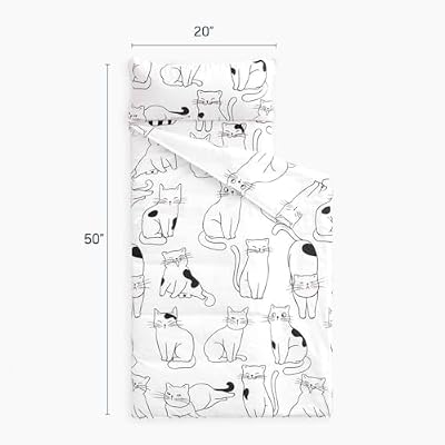 Black White Cats Toddler Nap Mat - view 2