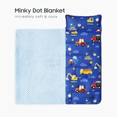 Blue Excavator Minky Nap Mat - view 2