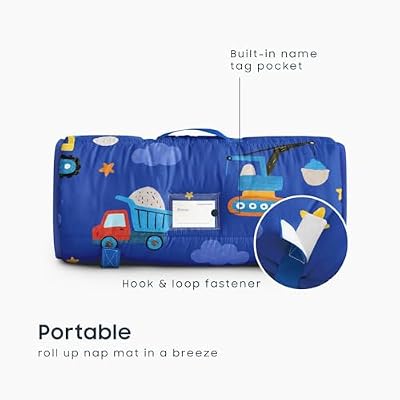 Blue Excavator Minky Nap Mat - view 3