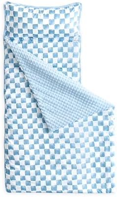 Blue Gingham Minky Nap Mat