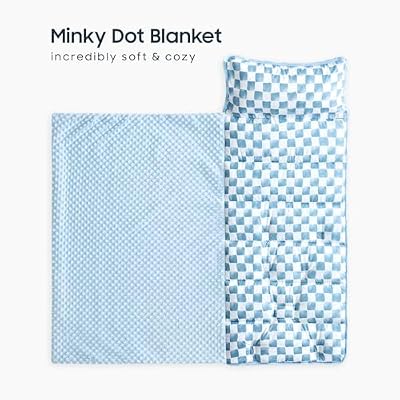 Blue Gingham Minky Nap Mat - view 2