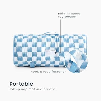 Blue Gingham Minky Nap Mat - view 3