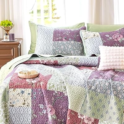 Boho Patchwork Flower Quilt Set