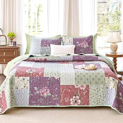 Boho Patchwork Flower Quilt Set - view 2