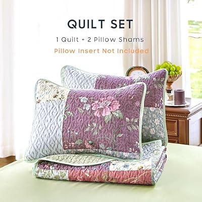 Boho Patchwork Flower Quilt Set - view 3