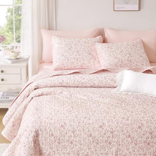 Wake In Cloud Botanical Toile Cotton Quilt Set