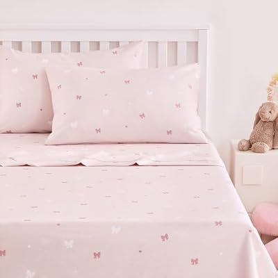 Bow and Heart Cotton Sheet Set