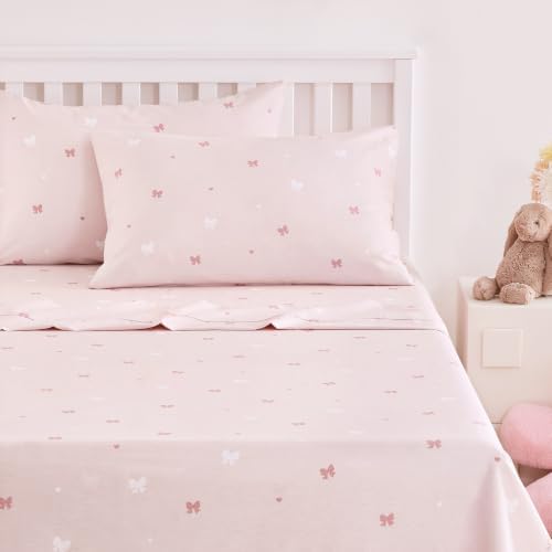 Wake In Cloud Bow and Heart Cotton Sheet Set