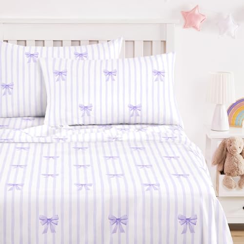 Wake In Cloud Bow and Stripe Sheet Set