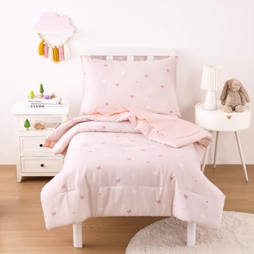 Wake In Cloud Bowknot Heart Toddler Bedding Set