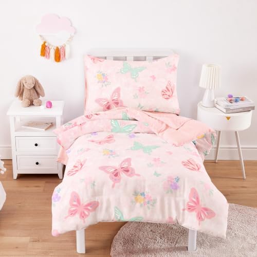 Wake In Cloud Butterfly Botanical Toddler Bedding Set