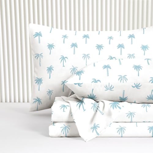 Wake In Cloud Coastal Palm Tree Sheet Set