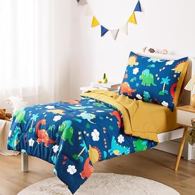 Colorful Dinosaur Toddler Bedding Set - view 2
