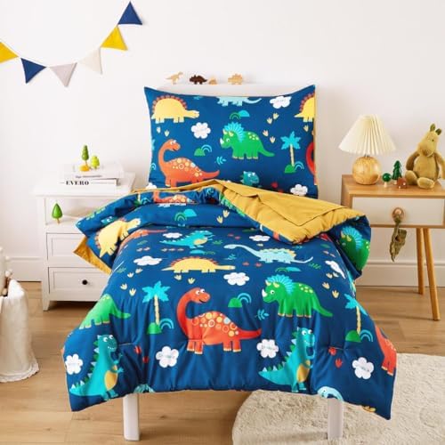 Wake In Cloud Colorful Dinosaur Toddler Bedding Set