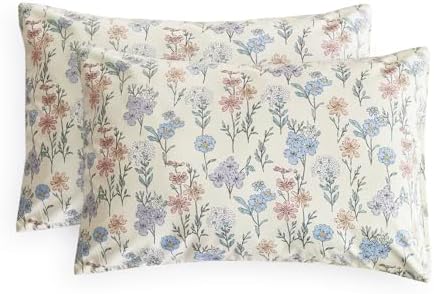 Wake In Cloud Colorful Flower Pillowcases (Set of 2)
