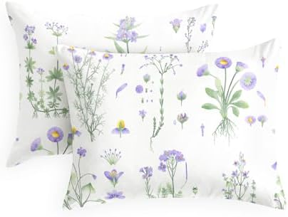 Wake In Cloud Cottagecore Purple Floral Pillowcases