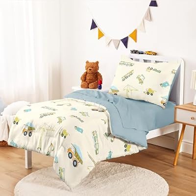 Cotton Construction Vehicle Toddler Bedding Set - view 2