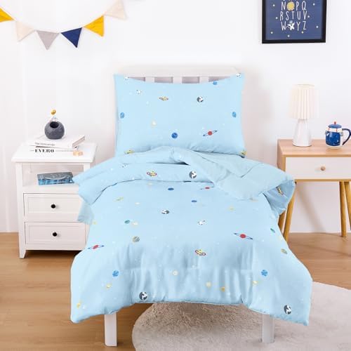 Wake In Cloud Cotton Galaxy Rocket Toddler Bedding Set