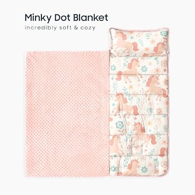 Cream Unicorn Floral Minky Nap Mat - view 2