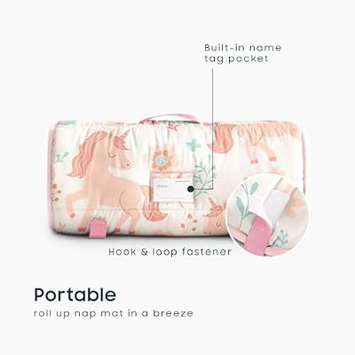 Cream Unicorn Floral Minky Nap Mat - view 3