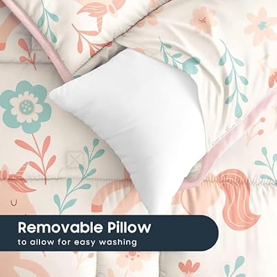 Cream Unicorn Floral Minky Nap Mat - view 4