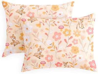 Deer and Wildflower Pillowcases (Set of 2)