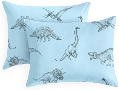 Wake In Cloud Dino Sketch Pillowcases (Set of 2)