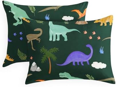 Wake In Cloud Dino Volcano Pillowcases (Set of 2)