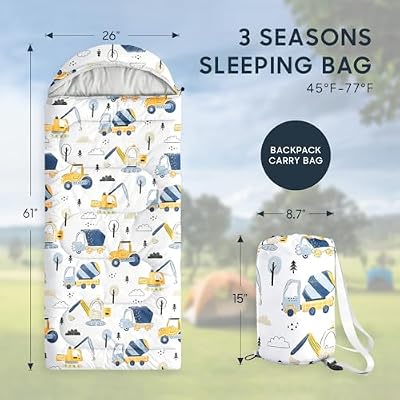 Dump Truck and Bulldozer Sleeping Bag - view 2