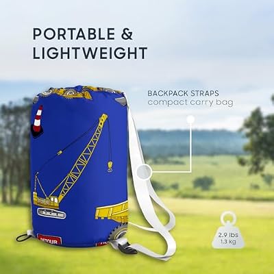 Excavator Blue Kids Sleeping Bag - view 4