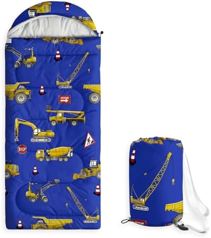 Wake In Cloud Excavator Blue Kids Sleeping Bag