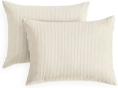 Wake In Cloud Farmhouse Pinstripe King Pillowcases (Set of 2)