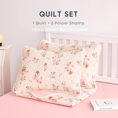 Flower Polka Dot Cotton Quilt Set - view 2