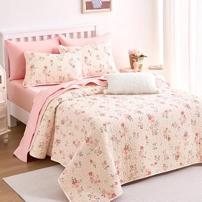 Flower Polka Dot Cotton Quilt Set - view 4