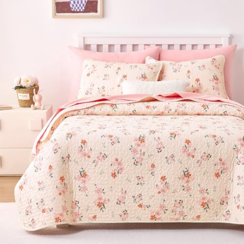 Wake In Cloud Flower Polka Dot Cotton Quilt Set