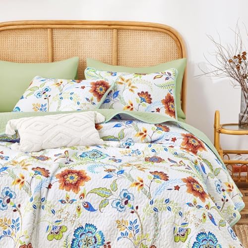 Wake In Cloud Funky Flower Boho Quilt Set