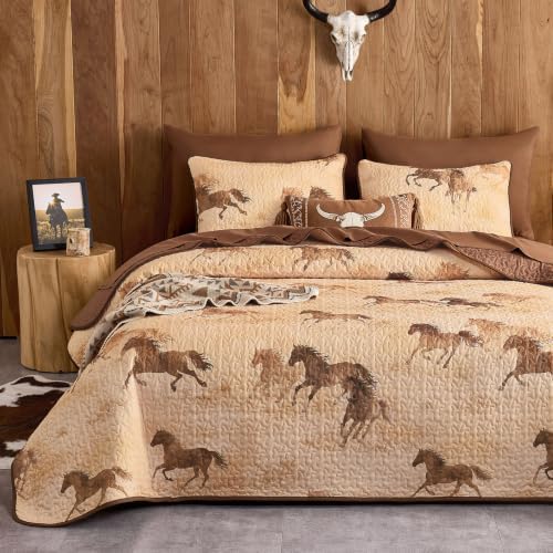 Wake In Cloud Galloping Horse Quilt Set