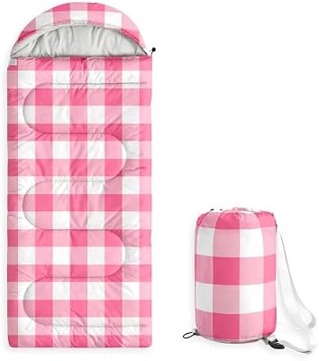 Gingham Plaid Kids Sleeping Bag