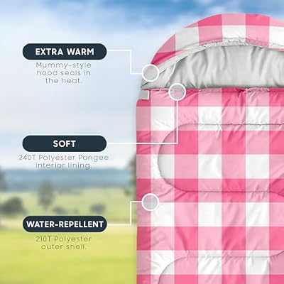 Gingham Plaid Kids Sleeping Bag - view 3