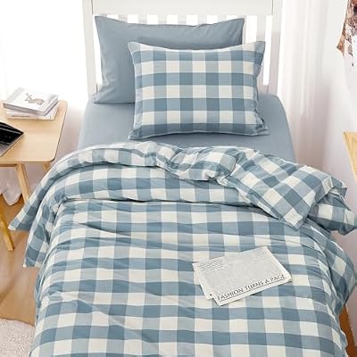 Gingham Washed Cotton Duvet Cover - view 4