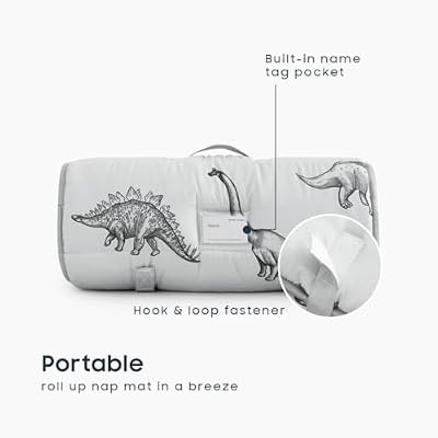 Grey Jurassic Dinosaur Nap Mat - view 3