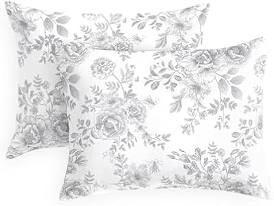 Grey Vintage Flower Pillowcases